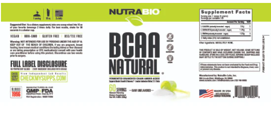 NutraBio Bcaa Natural unflavored - Image 3
