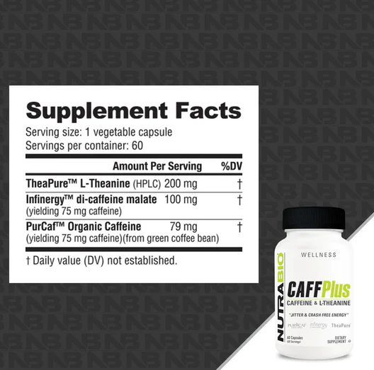 NutraBio CaffPlus 60ct - Image 2